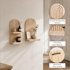 Artilady Boho Shelf Wall Decor, Wood Hanging Shelves - Image 5