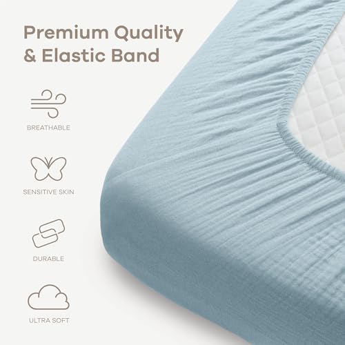 Comfy Cubs 100% Muslin Cotton Fitted Crib Sheet - Image 3