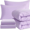 NTBAY Twin Microfiber Bed in a Bag, Comforter Set 5 Piece, Light Purple by NTBAY