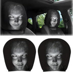 2pcs Headrest Covers for Cars, Ghost Face Headrest Covers, Scary Face Printing by Unknown