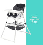 Baby Trend Flat Fold High Chair, Stellar Black - Image 2