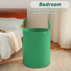 JMvicyroam 80L Cotton Rope Laundry Basket Hamper, Dark Green - Image 4
