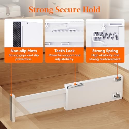 Lifewit 4" High Upgrade Drawer Divider, Adjustable Drawer Organizer Clothes - Image 4