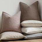Foindtower Linen Solid Decorative Throw Pillow Covers 16x16 Inch Dusty Pink - Image 6