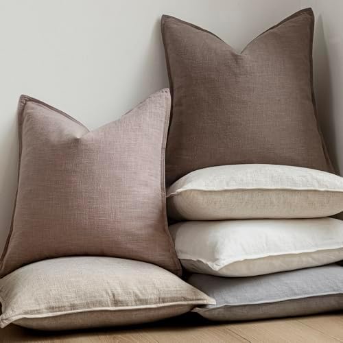 Foindtower Decorative Linen Lumbar Throw Pillow Covers 12x20 Dusty Pink - Image 6