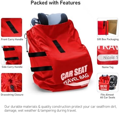 Car Seat Travel Bag for Airplane, Large Car Seat Bags for Air Travel - Image 5