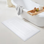 GRANNY SAYS White Bathroom Rug 24" x 43", Non-Slip Microfiber Bath Mat by GRANNYSAYS