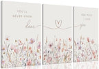 3Pcs Wildflower Nursery Canvas Wall Art Flower Botanical Sentence Poster by JBZDD