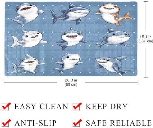 Bath Tub Shower Mat, Washable Bathtub Floor Mats, Suction Cups and Drain Holes - Image 4