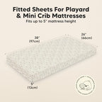 2-Pack Mini Crib Sheets Fitted, 38x26 Pack N Play Mattress Sheets - Image 3