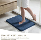 Polyester Bathroom Rug 17"x24" Navy Blue, Non-Slip Soft Bath Mat - Image 2