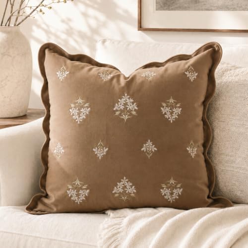 BlissBlush Throw Pillow Cover 20x20, Floral Accent Cushion Cover by BlissBlush