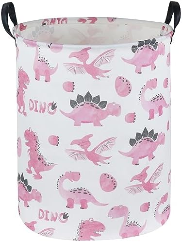 Pink Dinosaur Hamper, Kids Laundry Basket, Dinosaur Basket, Toy Organizer by Sanjiaofen