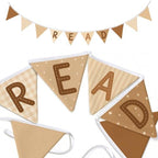 Reading Corner Decor Banner Neutral Brown READ Sign Garland Flags by Unknown