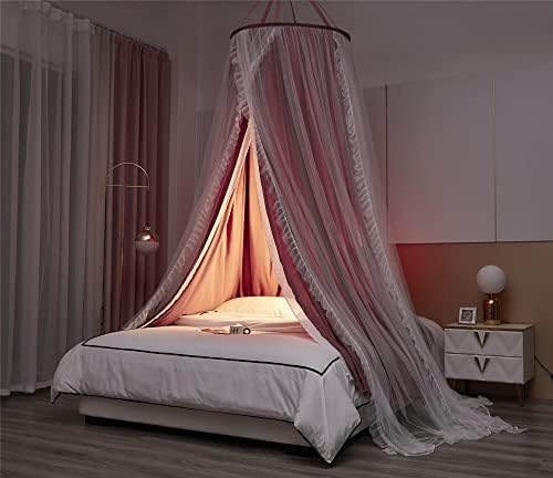 VETHIN Double Layer Princess Round Dome Canopy Bed Curtain - Image 4