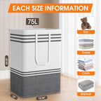 3 Pack Large Laundry Baskets, Laundry Hampers, Freestanding Waterproof - Image 2