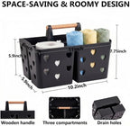 Black Portable Shower Caddy, Plastic Basket Organizer - Image 2