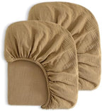 NTBAY Mini Crib Muslin Fitted Sheets, 2 Pack, 24 x 38 by NTBAY