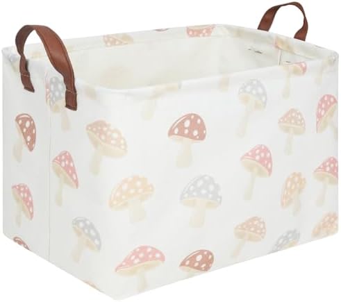 Rectangular Baby Laundry Basket, Mushroom Basket, Collapsible Waterproof Kids by FXOCSHE