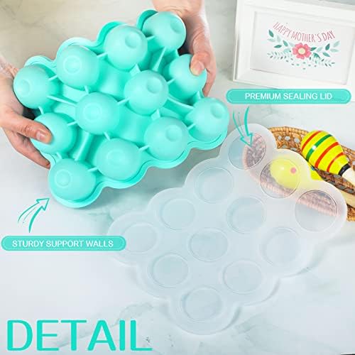 Potchen 3 Pcs Baby Food Storage Container 12 Cup Silicone Baby Food Freezer Tray - Image 4