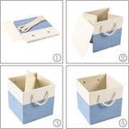 PRANDOM Large Foldable Cube Storage Bins 11x11 inch Fabric Linen Storage - Image 6