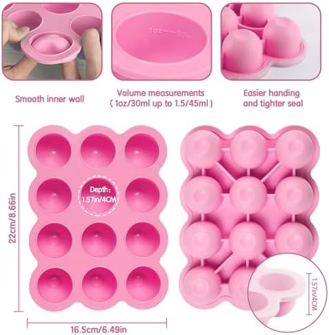 Silicone Freezer Tray with Lid, 12x1.5oz Baby Food Storage Container - Image 7