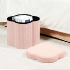 B FSOBEIIALEO Storage Ottoman Cube, Flowers Shaped Ottomans - Image 2