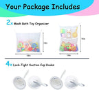 2 PCS Mesh Bathtub Toy Holder Bag, 18 x 14 Inch Bath Toy Organizer, 4 Ultra - Image 2