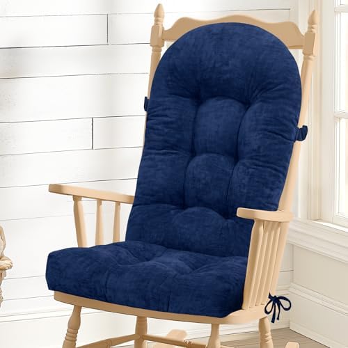 Rocking Chair Cushion, High Back, Cobalt Blue by ROFIEJOX