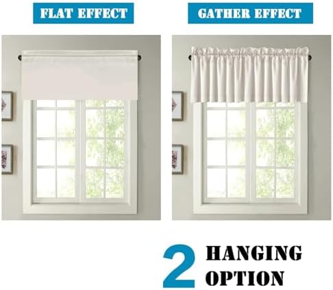 H.VERSAILTEX Blackout Kitchen Curtain Valances, Short Window Valance Curtains - Image 6