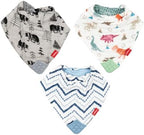 Nuby Baby Bibs - 3 Pc Muslin Bibs - Reversible 100% Natural Cotton Teething by NubyUSA