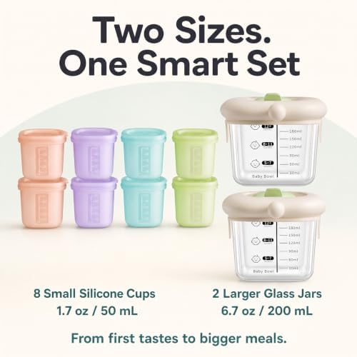 Baby Food Storage Containers, Glass Baby Food Jars & Silicone Cups - Image 2