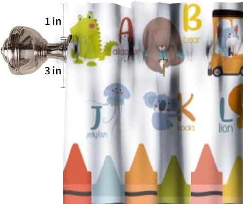 Kids Alphabet Valance Curtain Cartoon Rainbow Alphabet ABC Learning Daycare - Image 6