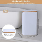 IEGrow Laundry Hamper with Lid, 60L Laundry Basket with Mesh Bags - Image 2