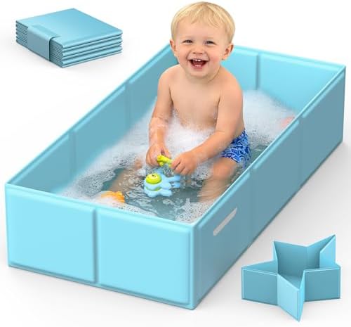 Foldable Baby Bathtub for Newborns and Toddlers, Portable Bath Tub by YourDestinationforFun