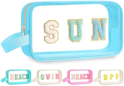 Kacctyen Sun Letter Clear Makeup Bags by Kacctyen