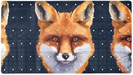 Bathtub Mat Non Slip 26.8x15.1 Inch, Fox Heads Shower Mat by Anna+Cowper