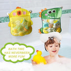 2 Pack Mesh Bath Toy Organizer, Anberky Cute Duck & Dinosaur Bath Toy Storage - Image 2