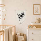 KYTWSFWS Vintage Race Car Boy Nursery Wall Art Pennant Flag, Boys Room Wall - Image 3