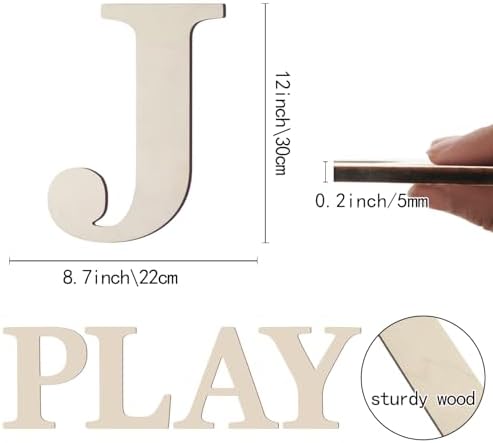 Wooden Letters 12 Inch Large Paintable Wood Letters J - Image 2