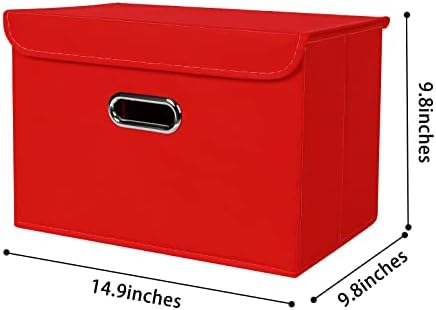 Linen Fabric Foldable Collapsible Storage Cube Bin Organizer Basket Fabric - Image 2
