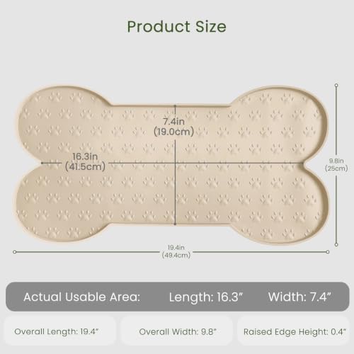 PWTAA Dog Food Mat Anti-Slip Silicone Dog Bowl Mat Thicker Pet Placemat - Image 2