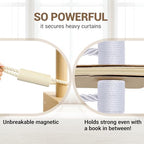 Hion Magnetic Curtain Tiebacks Beige 2pcs, Curtain Tiebacks Buckles Holdbacks - Image 4