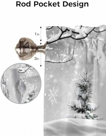 Vandarllin Winter Christmas Valance Curtains - Image 7