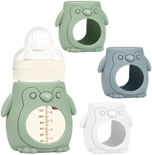 BUSOHA 3 Pack Silicone Sleeves for MAM 6oz Glass Baby Bottles by BUSOHA