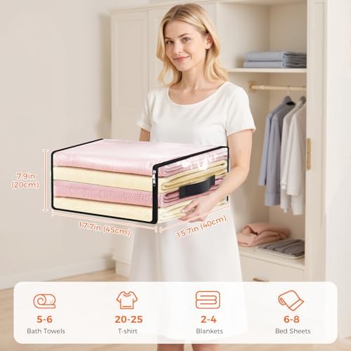 SpaceWhisper Clear Sheet Storage Bags, 8 Pack, 17.7 x 15.7 x 7.9 in - Image 2