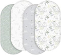 Baby Bassinet Sheets 4 Pack, Fits Rectangle Round Oval Hourglass Mattress by SoarwgKids