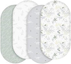Baby Bassinet Sheets 4 Pack, Fits Rectangle Round Oval Hourglass Mattress by SoarwgKids