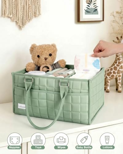 Baby Diaper Caddy Organizer, Portable Nursery Storage Basket - Image 6