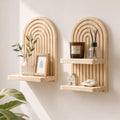 Artilady Boho Shelf Wall Decor, Wood Hanging Shelves by Artilady